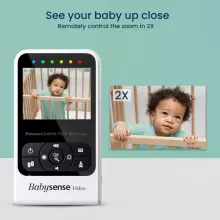 Babysense Compact Video Baby Monitor with 2 Cameras Art.V24R-2 Video-aukle ar LCD displeju ar 2 kamerām