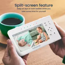 Babysense  Video Baby Monitor with 2 Cameras Art.V43 Video Baby Monitor with 2 Cameras, Non Wifi, Split Screen & Night Light Machine