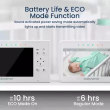 Babysense  Video Baby Monitor with 2 Cameras Art.V43 Video Baby Monitor with 2 Cameras, Non Wifi, Split Screen & Night Light Machine