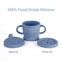 Haakaa Silicone Sip-N-Snack Cup   Art.BHK125-BH Blush  Silicone container with Click Lock
