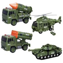WOOPIE Military Vehicle Set with Launcher Tank Helicopter 4PCS Scale 1:20