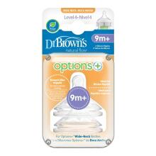 Dr. Brown's WN4201 Wide Neck Nipple Level 4 for OPTIONS+ Bottles 2-Pack