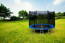 Trampolīna dārzam ar ārējo tīklu ar diametru 10 ft 304-312 cm + kāpnes
