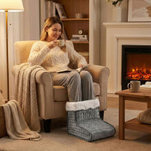 Electric Foot Warmer with Remote Soft Boot 10 Heating Levels Dark Grey ModernHome