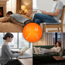 Electric Heating Pad 60x30 cm with Remote 10 Heating Levels 75W ModernHome