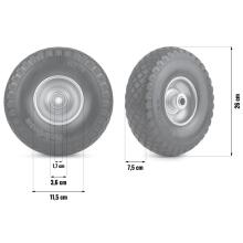 Tubeless wheelbarrow wheel 3.00-4 black-silver Humberg