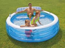 Inflatable Pool with Bench 229 x 218 x 79 cm INTEX 57190