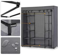 Large textile wardrobe Massido - graphite