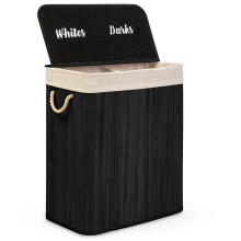 Bamboo laundry basket with lid 100 l Massido