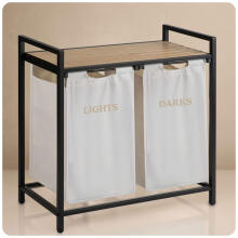 Laundry basket with two compartments on a frame 80 l Massido