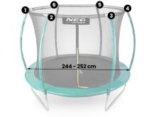 Internal net for trampolines 252 cm 8ft Neo-Sport