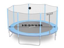 Upper pole for trampoline with external net 8-15 ft blue Neo-Sport