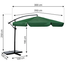 Salokāms dārza saulessargs 8 segmenti 350 cm ar pārvalku Plonos PL-881