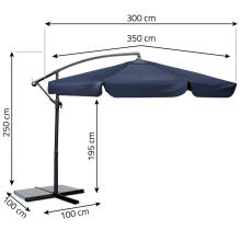 Salokāms dārza saulessargs 8 segmenti 350 cm ar pārvalku Plonos PL-881