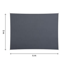 Rectangular sun sail 3x4m Plonos PL-885 gray