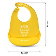 Silicone Feeding Bib Ricokids Yellow