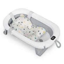 Foldable bathtub for children, infants with thermometer and insert Ricokids RK-287 white-gray
