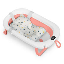 Foldable bathtub for children, infants with thermometer and insert Ricokids RK-287 white-pink