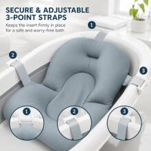 Baby Bath Cushion Art.271284 Grey Bērnu vannas spilvens, bērnu vannas sēdeklis, bērnu vannas ieliktnis