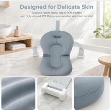 Baby Bath Cushion Art.271284 Grey Bērnu vannas spilvens, bērnu vannas sēdeklis, bērnu vannas ieliktnis