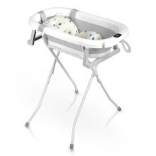 Foldable bathtub for children, infants with a frame, thermometer, and insert Ricokids RK-287 white-gray