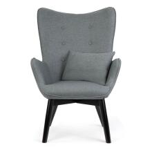 Norse Gray Wingback Chair with Ottoman