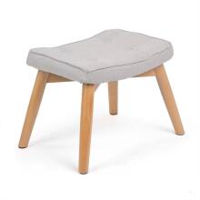 Wing chair with footrest Norse light gray