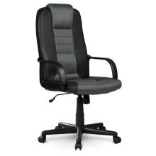 Leather office chair with micro-mesh 518B black-gray