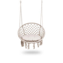 Karājošā dārza krēsla šūpulis BOHO bēšs