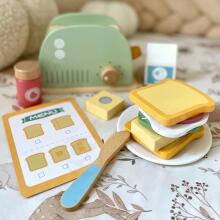 WOOPIE GREEN Wooden Toaster Breakfast Set with Accessories 14 pcs. FSC