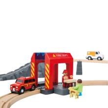 Tooky Toy Wooden Fire Brigade Train Ambulance 70 pcs.