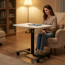 Mobile Adjustable Desk 70x48 cm Laptop Table Height Adjustment 71.5–112 cm ModernHome