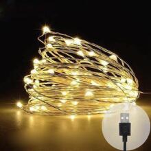 Home Company USB Fairy Light String Art.273036 USB Powered Fairy String Light in Warm White 30 Meters 300 LED