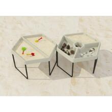 MASTERKIDZ Hexagonal Sand and Water Play Table 2 Compartments Adjustable Height