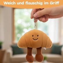 Jellycat Croissant,  Key Ring, Plush Key Ring,Key Chain, Cute Design Croissant Cuddly Toy for Bags Decoration and Pack of 3