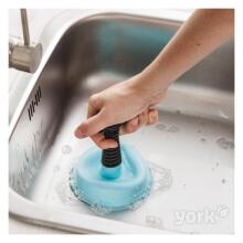 Sink cleaner with plastic handle