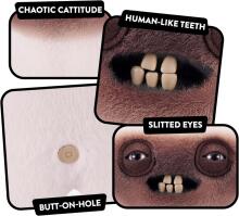 Fuggler Alley Cats (Yawper) – Funny Ugly Monster Plush Toy with Human-Like Teeth