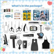 Hairdressing Set for Children Art.274435 парикмахерский набор с феном, бритвой, выпрямителем для волос, детский парикмахерский кейс