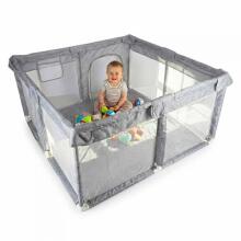 La Bebe™ Travel Playpen Art.KX3011 Grey Bērnu manēža 120x120 cm