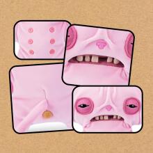 Fuggler Alley Cats (Wrinkle Mcstinkles) – Funny Ugly Monster Plush Toy with Human-Like Teeth