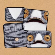Fuggler Alley Cats (Wide Eyed Cat) – Funny Ugly Monster Plush Toy with Human-Like Teeth
