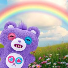 Plīša rotaļlieta Fuggler Care Bears 23 cm (Share Bear) no ZURU - jautra, neglīta briesmoņa mīkstā rotaļlieta ar cilvēkveidīgiem zobiem, kolekcionējama plīša rotaļlieta bērniem, pusaudž