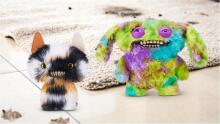 FUGGLER - Ugly Pets 9 inch Series 1-Plush 2 Pack (Winged Bat - Calico Cat and Gold Fish)