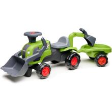 FALK Ride-On Baby Claas Traktors ar Ekskavatora Kausu un Piekabi
