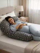 La Bebe™ Moon Cotton Maternity Pillow Art. 20608166 Nordic Forest. Liels spilvens grūtniecēm ar memory putām (īpaši mīksts un kluss pildījums, kas pielagojas ķermenim)