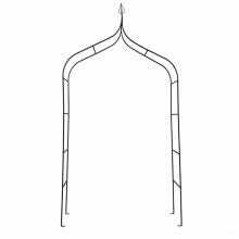 Ikonka Art.KX3303_1 LUARO dārza pergola metāla arka ar grotiem rozēm, ziediem, vīteņaugiem 265 cm
