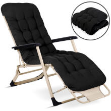 Folding garden lounger with cushion Sofotel ChillWell black