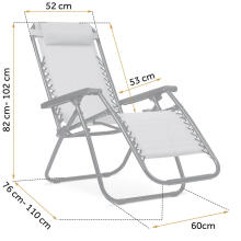 Folding garden lounger with cushion Sofotel ChillWell gray
