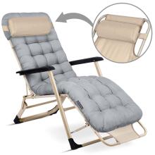Folding garden lounger with cushion Sofotel ChillWell light gray