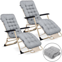 Folding garden lounger with cushion Sofotel ChillWell set of 2 light gray